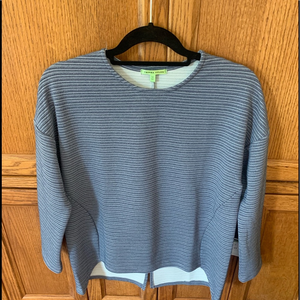 Trisha Tyler Blue/Navy/White STriped Tunic Sz M